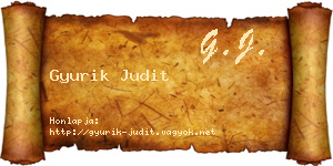 Gyurik Judit névjegykártya